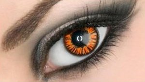 Color Max Amber – hand-painted custom contact lens | Samhain Contact Lenses